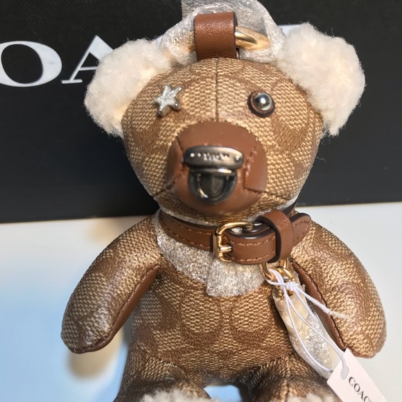 Coach Bear Bag Charm In Signature Canvas New with Tags.•*🐻 - Picture 8 of 10